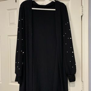 Shein long cardigan with pearls on sleeves